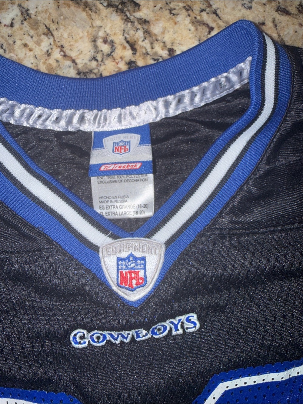Reebok NFL Dallas Cowboys Blue & Black Jersey